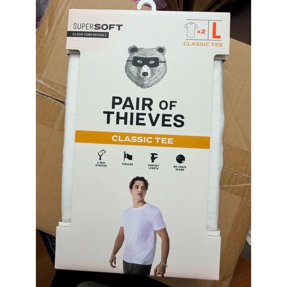 Pair‎ of Thieves Classic Tee Mens Large White SuperSoft 2-Pack NWT